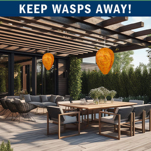 2 Pack PESTEZE® Cloth Waterproof Hanging Wasp Nest Decoy [11.8 x 8.6 Inch] Deters Several  Wasp, Hornet & Yellow Jacket Species by Simulating Enemy Hives.
