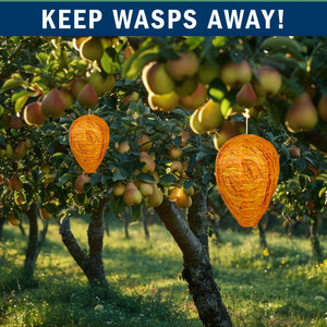 2 Pack PESTEZE® Cloth Waterproof Hanging Wasp Nest Decoy [11.8 x 8.6 Inch] Deters Several  Wasp, Hornet & Yellow Jacket Species by Simulating Enemy Hives.