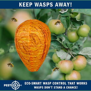 2 Pack PESTEZE® Cloth Waterproof Hanging Wasp Nest Decoy [11.8 x 8.6 Inch] Deters Several  Wasp, Hornet & Yellow Jacket Species by Simulating Enemy Hives.