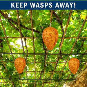 2 Pack PESTEZE® Cloth Waterproof Hanging Wasp Nest Decoy [11.8 x 8.6 Inch] Deters Several  Wasp, Hornet & Yellow Jacket Species by Simulating Enemy Hives.