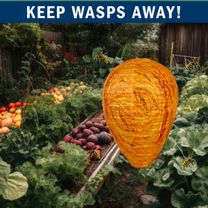 2 Pack PESTEZE® Cloth Waterproof Hanging Wasp Nest Decoy [11.8 x 8.6 Inch] Deters Several  Wasp, Hornet & Yellow Jacket Species by Simulating Enemy Hives.