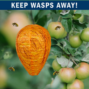 2 Pack PESTEZE® Cloth Waterproof Hanging Wasp Nest Decoy [11.8 x 8.6 Inch] Deters Several  Wasp, Hornet & Yellow Jacket Species by Simulating Enemy Hives.