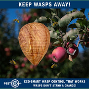 PESTEZE® USA 2 Pack Hanging Wasp Nest Decoy [11.8 x 8.6 Inch]—Faux Wasp, Hornet and Yellow Jacket Deterrent for Outdoor Spaces. Simulated Rival Hives Help Prevent New Nests Without any Harsh Chemicals