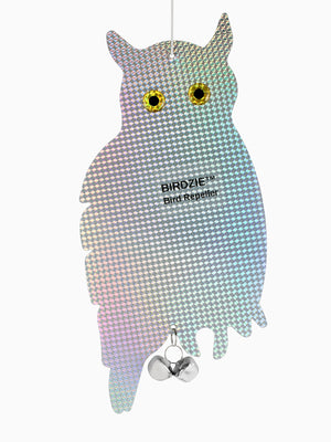 BIRDZIE™ Reflective Owl Pest Bird Repellent Device to Scare Birds Without Harming Them: X Large 8 x 16 Inch. Effective, Humane & Safe* Solution for Pest Birds