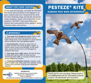 PESTEZE® USA Hawk Kite [47x27 Inch Kite with 13 Ft Flagpole] Provides Humane Bird Deterrence in Yards & Farms. Protects Vegetables, Fruits & Crops from Pest Birds & Critters