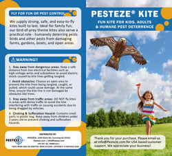 PESTEZE® USA [2 Pack Brown Color] Hawk 47x27 Inch Kite with 13 Ft Flagpole. Provides Humane Bird Deterrence in Yards & Farms. Protects Vegetables, Fruits & Crops from Pest Birds & Critters