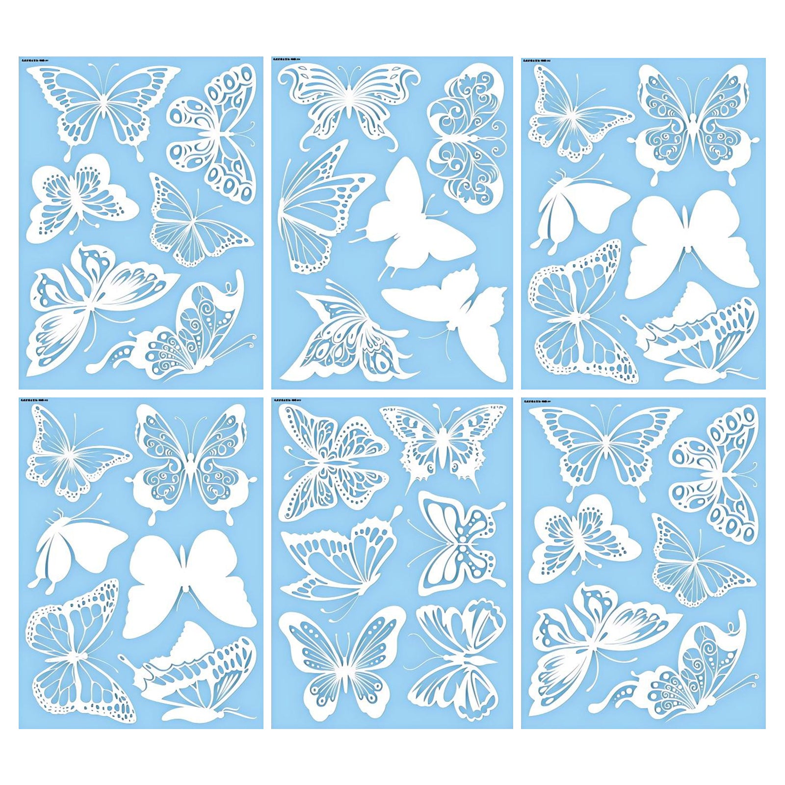 PESTEZE® UV Reflective Butterfly Anti Collision Static Cling Decals for Windows to Prevent Wild Bird Strikes [24 Decals/4 Pages] Bird Alert Window Decals Save Birds from Window Strikes & Help them Soar