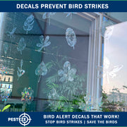 PESTEZE® USA Premium Window Bird Decals-Rainbow Leaf & Bird Anti Collision Static Cling Stickers for Windows to Prevent Wild Birds from Striking & Hitting Glass–32 Pack Sun Catcher Window Alert Clings