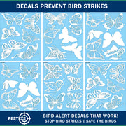 PESTEZE® USA Premium UV Window Bird Decals–Butterfly Anti Collision Static Cling Stickers for Windows to Prevent Birds from Striking Glass– 24 Pack Window Alert Clings for Humane Bird Strike Protection