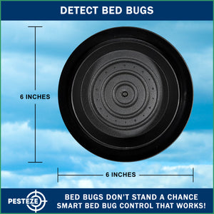 4 Pack PESTEZE® Reusable Bed Bug Insect Trap, Monitor &amp; Detector for Bed Posts &amp; Furniture Legs [6 x 1.5 Inch] Intercepts &amp; Protects against Bed Bugs without Harsh Chemicals