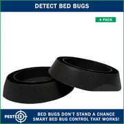 PESTEZE® USA Bed Bug Traps 4 Pack – Premium Reusable Bedbug Interceptors and Detectors for Bed Posts & Furniture – Chemical-Free Insect Trap Helps Monitor, Prevent Bugs Crawling on Beds, Sofas & Floors