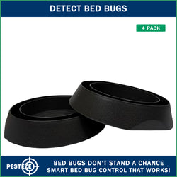 4 Pack PESTEZE® Reusable Bed Bug Insect Trap, Monitor &amp; Detector for Bed Posts &amp; Furniture Legs [6 x 1.5 Inch] Intercepts &amp; Protects against Bed Bugs without Harsh Chemicals