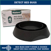 PESTEZE® USA Bed Bug Traps 4 Pack – Premium Reusable Bedbug Interceptors and Detectors for Bed Posts & Furniture – Chemical-Free Insect Trap Helps Monitor, Prevent Bugs Crawling on Beds, Sofas & Floors