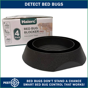 4 Pack PESTEZE® Reusable Bed Bug Insect Trap, Monitor &amp; Detector for Bed Posts &amp; Furniture Legs [6 x 1.5 Inch] Intercepts &amp; Protects against Bed Bugs without Harsh Chemicals