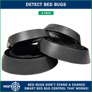 PESTEZE® USA Bed Bug Traps 4 Pack – Premium Reusable Bedbug Interceptors and Detectors for Bed Posts & Furniture – Chemical-Free Insect Trap Helps Monitor, Prevent Bugs Crawling on Beds, Sofas & Floors