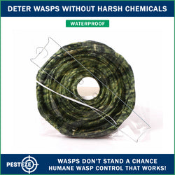 PESTEZE® USA Green Camo Waterproof Hanging Wasp Decoy Nest [11.8 x 8.6 Inch] Deters Several Wasp, Hornet & Yellow Jacket Species by Simulating Enemy Hives.