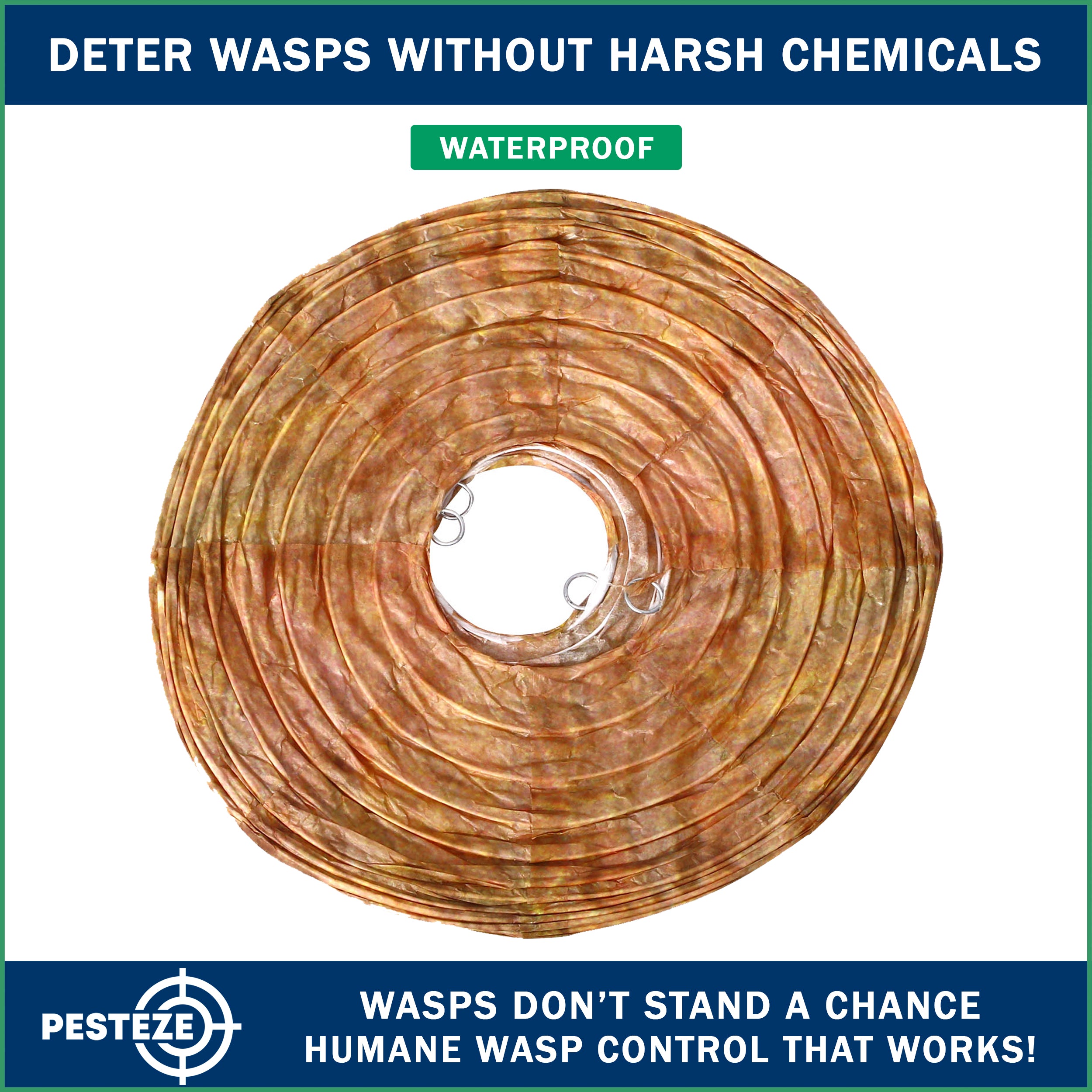 PESTEZE® USA Brown Waterproof Hanging Wasp Decoy Nest [2 Pack] Deters Several Wasp, Hornet & Yellow Jacket Species by Simulating Enemy Hives.