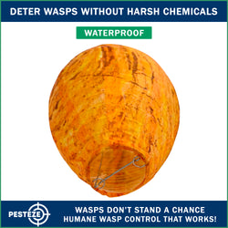 2 Pack PESTEZE® Cloth Waterproof Hanging Wasp Nest Decoy [11.8 x 8.6 Inch] Deters Several  Wasp, Hornet & Yellow Jacket Species by Simulating Enemy Hives.