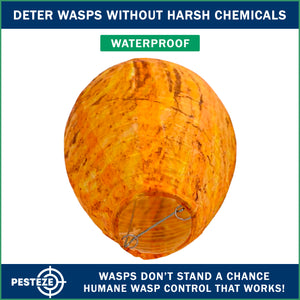 2 Pack PESTEZE® Cloth Waterproof Hanging Wasp Nest Decoy [11.8 x 8.6 Inch] Deters Several  Wasp, Hornet & Yellow Jacket Species by Simulating Enemy Hives.