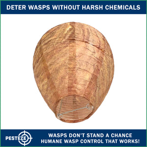 1 Pack PESTEZE® Hanging Wasp Nest Decoy [11.8 x 8.6 Inch] Deters Several  Wasp, Hornet & Yellow Jacket Species without Harsh Chemicals by Simulating Enemy Hives.