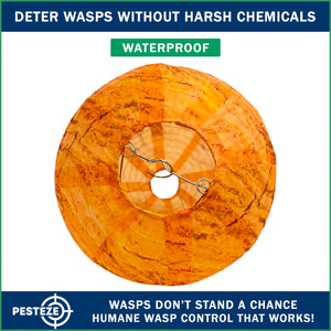 2 Pack PESTEZE® Cloth Waterproof Hanging Wasp Nest Decoy [11.8 x 8.6 Inch] Deters Several  Wasp, Hornet & Yellow Jacket Species by Simulating Enemy Hives.