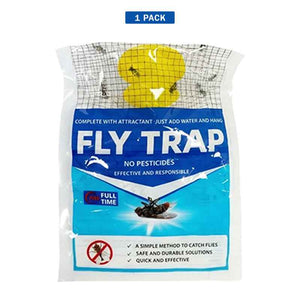 BUGEZE® USA Disposable Outdoor Hanging Fly Trap with Natural Dissolvable Bait [1 Pack] Effectively Controls All Filth Flies in Yard, Patios, Barns, Horse Ranches, Chicken Coops, Stable, Trash, Etc.