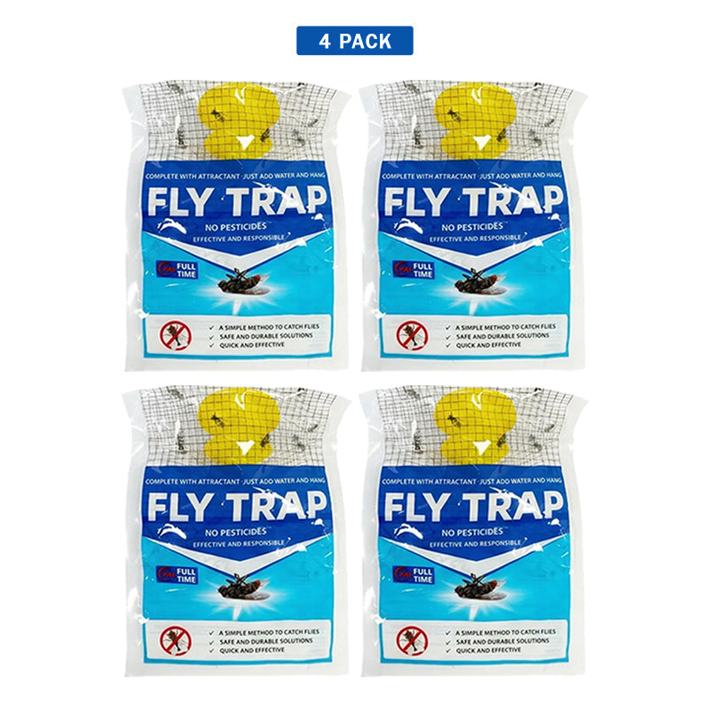 BUGEZE® USA Disposable Outdoor Hanging Fly Trap with Natural Dissolvable Bait [2 Pack] Effectively Controls All Filth Flies in Yard, Patios, Barns, Horse Ranches, Chicken Coops, Stable, Trash, Etc.