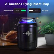 BUGEZE® USA Flying Insect Trap for Gnats, Fruit Flies, Mosquitos, Moths & More – Triple Trapping Power with UV Light, Suction Fan & Glue Trap – Safe Indoor Plug-In Insect Catcher for Kitchens & Homes