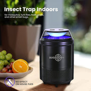 BUGEZE® USA Flying Insect Trap for Gnats, Fruit Flies, Mosquitos, Moths & More – Triple Trapping Power with UV Light, Suction Fan & Glue Trap – Safe Indoor Plug-In Insect Catcher for Kitchens & Homes