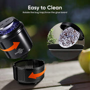 BUGEZE® USA Flying Insect Trap for Gnats, Fruit Flies, Mosquitos, Moths & More – Triple Trapping Power with UV Light, Suction Fan & Glue Trap – Safe Indoor Plug-In Insect Catcher for Kitchens & Homes