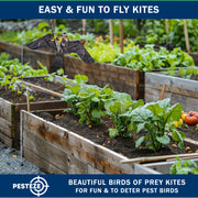 PESTEZE® USA Premium Realistic Eagle Kite with String- 47x27 Inch. EZ & Fun to Fly. Provides Humane Pest Bird Deterrence in Yards & Farms. Protects Vegetables, Fruits & Crops
