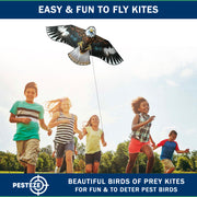 PESTEZE® USA Huge Blue Eagle Kite [2 Pack - 63x29 Inch]. EZ & Fun to Fly. Provides Humane Bird Deterrence in Yards & Farms. Protects Vegetables, Fruits & Crops from Pest Birds