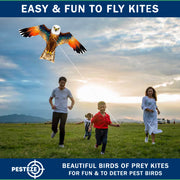 PESTEZE® USA Brown Eagle EZ to Fly Kite with String for Beach, Park & Yard. Also Bird Deterrent to Protect Garden & Crops from Pest Birds