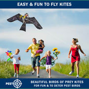 PESTEZE® USA Premium Realistic Eagle Kite with String- 47x27 Inch. EZ & Fun to Fly. Provides Humane Pest Bird Deterrence in Yards & Farms. Protects Vegetables, Fruits & Crops