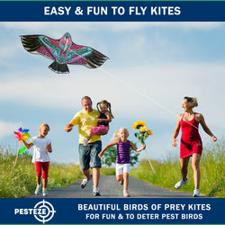 PESTEZE® USA Huge Red Eagle Kite [60x28 Inch] EZ & Fun to Fly. Also Provides Humane Bird Deterrence in Yards & Farms. Protects Vegetables, Fruits & Crops from Pest Birds & Critters