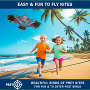 PESTEZE® USA Huge Red Eagle Kite [60x28 Inch] EZ & Fun to Fly. Also Provides Humane Bird Deterrence in Yards & Farms. Protects Vegetables, Fruits & Crops from Pest Birds & Critters