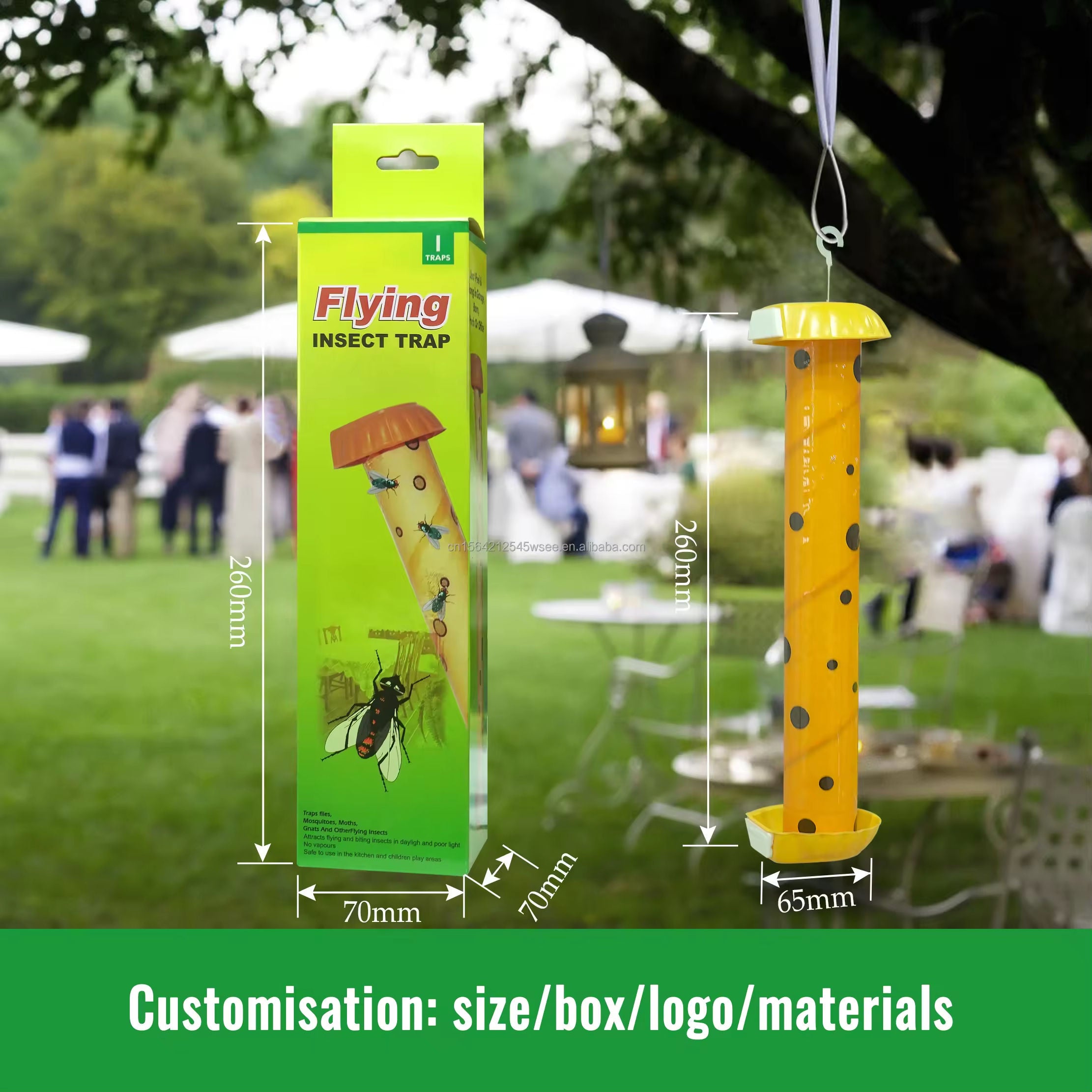 BUGEZE® USA Orange Rod Sticky Flying Insect Trap
