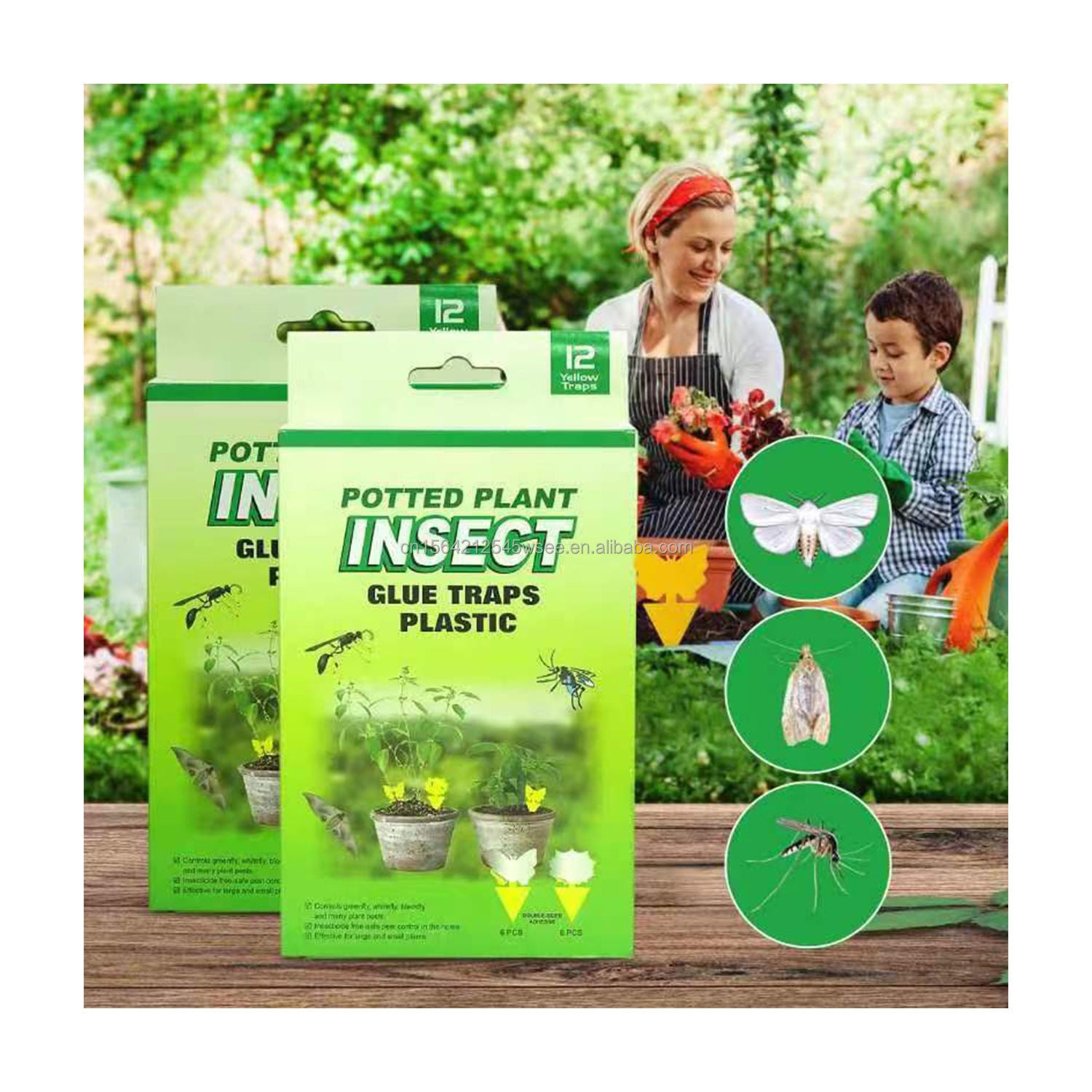 BUGEZE® USA Sticky Insect Butterfly Flying Insect [12 Pack]