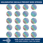 PESTEZE® USA Bird Deterrent Stickers 20 Pack – Premium Holographic Reflective Decals to Scare Birds Humanely, Protect Windows, Patios, Balconies & Gardens – Prevent Woodpecker, Pigeon & Sparrow Strikes
