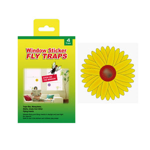 BUGEZE® USA Sunflower Sticky Window Fly Trap [4 Pack-]