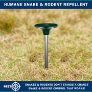 PESTEZE® Solar Snake & Rodent Sound Deterrent. Audible Sound Deters Snakes & Burrowing Rodents like Moles, Voles Gophers, Chipmunks, Groundhogs & Woodchucks from Destroying Gardens & Vegetables - Pesteze
