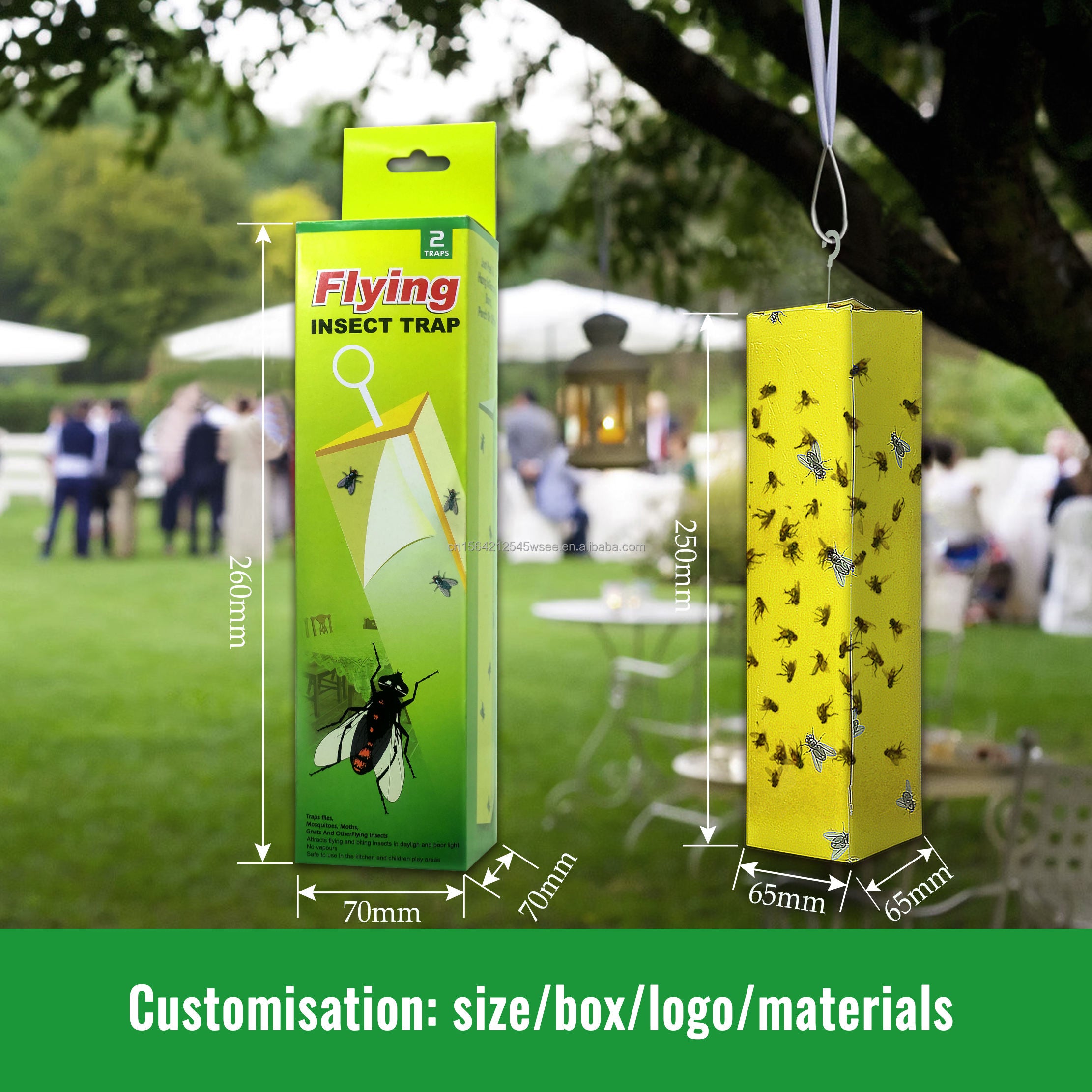 BUGEZE® USA Yellow Triangle Sticky Flying Insect Trap
