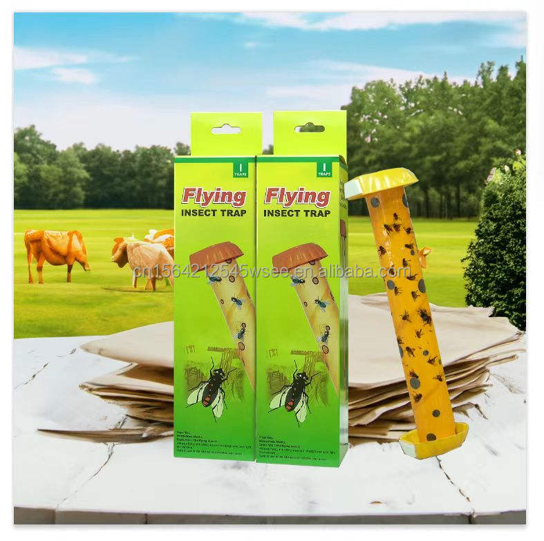 BUGEZE® USA Orange Rod Sticky Flying Insect Trap