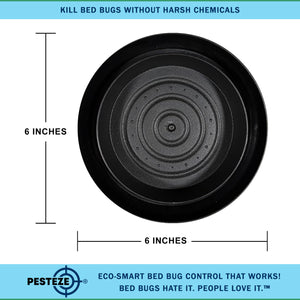 4 Pack PESTEZE® Reusable Bed Bug Insect Trap, Monitor &amp; Detector for Bed Posts &amp; Furniture Legs [6 x 1.5 Inch] Intercepts &amp; Protects against Bed Bugs without Harsh Chemicals