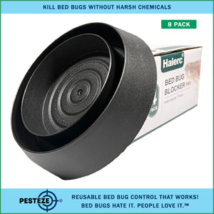 8 Pack PESTEZE® Reusable Bed Bug Insect Trap, Monitor &amp; Detector for Bed Posts &amp; Furniture Legs [6 x 1.5 Inch] Intercepts &amp; Protects against Bed Bugs without Harsh Chemicals