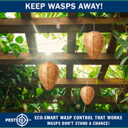 PESTEZE® USA Brown Waterproof Hanging Wasp Decoy Nest [2 Pack] Deters Several Wasp, Hornet & Yellow Jacket Species by Simulating Enemy Hives.