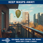 PESTEZE® USA Green Camo Paper Hanging Wasp Decoy Nest [2 Pack] Deters Several Wasp, Hornet & Yellow Jacket Species without Harsh Chemicals by Simulating Enemy Hives.