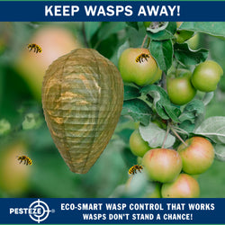 PESTEZE® USA Green Camo Paper Hanging Wasp Decoy Nest [11.8 x 8.6 Inch] Deters Several Wasp, Hornet & Yellow Jacket Species without Harsh Chemicals by Simulating Enemy Hives.