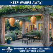 PESTEZE® USA Brown Waterproof Hanging Wasp Decoy Nest [11.8 x 8.6 Inch] Deters Several Wasp, Hornet & Yellow Jacket Species by Simulating Enemy Hives.