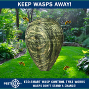 PESTEZE® USA Green Camo Waterproof Hanging Wasp Decoy Nest [11.8 x 8.6 Inch] Deters Several Wasp, Hornet & Yellow Jacket Species by Simulating Enemy Hives.